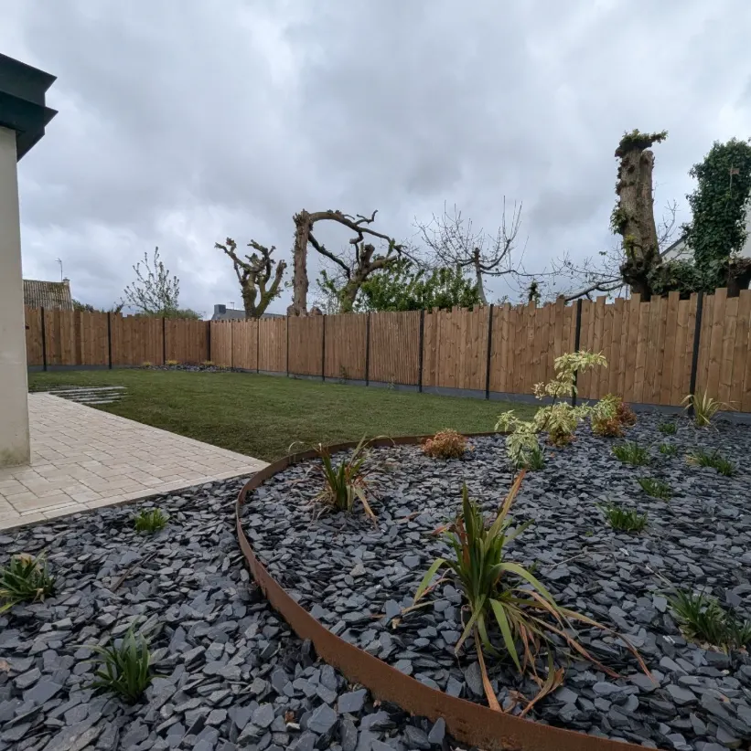 Aménagement complet d'un jardin - après travaux, Pays de Lorient (56)