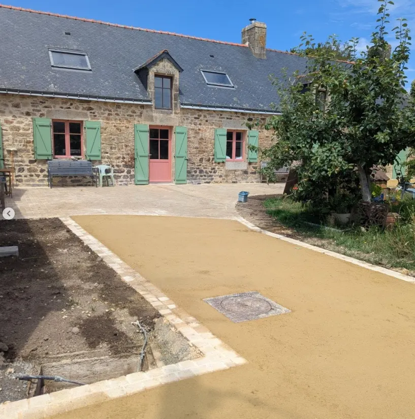 Cour en pavés granit & sable stabilisé - photo 2